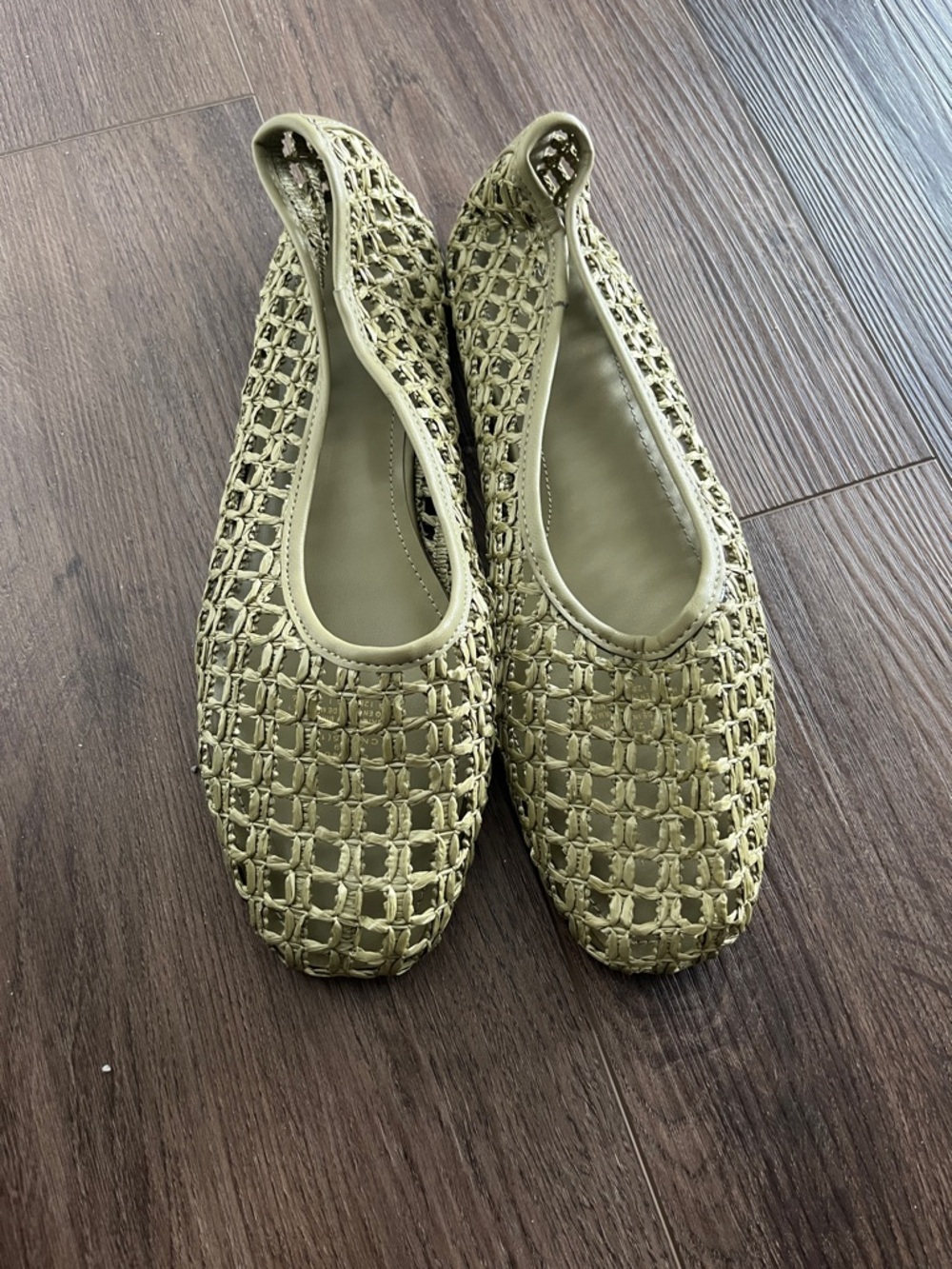 Woven Ballet Flats in Olive Green
